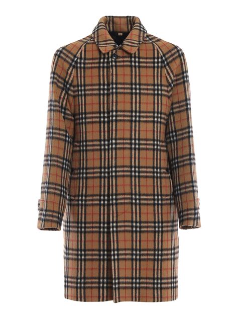 yellow alpaca & wool check camden coat burberry|alpaca white background.